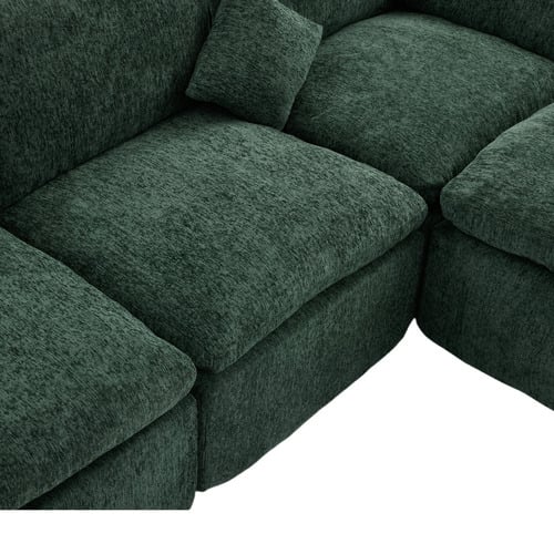 Fiona 4 Seater Chenille Modular Sofa & Ottoman Set