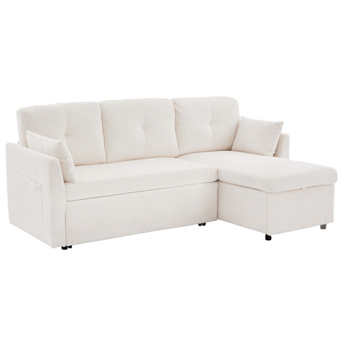 Fontana 3 Seater Queen&nbsp;Corduroy Sofa Bed with Chaise