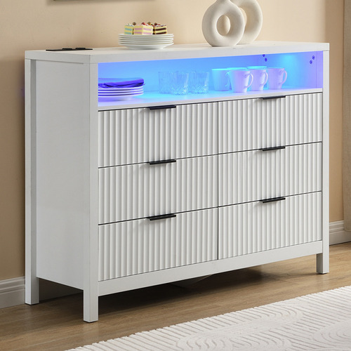 Miggy 6 Drawer Chest with LED