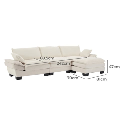 Haines 4 Seater Modular Sofa & Ottoman Set
