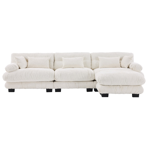 Rizalino Boucle 3 Seater Sofa with Ottoman