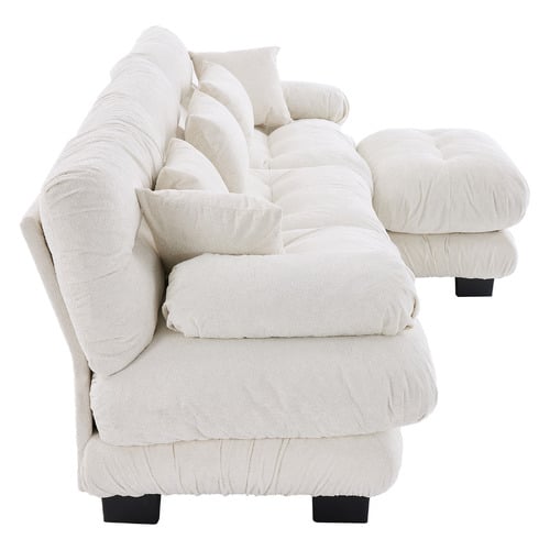 Rizalino Boucle 3 Seater Sofa with Ottoman