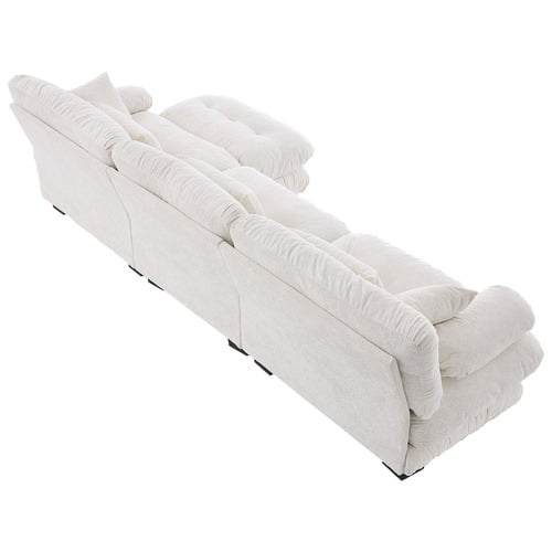 Rizalino Boucle 3 Seater Sofa with Ottoman