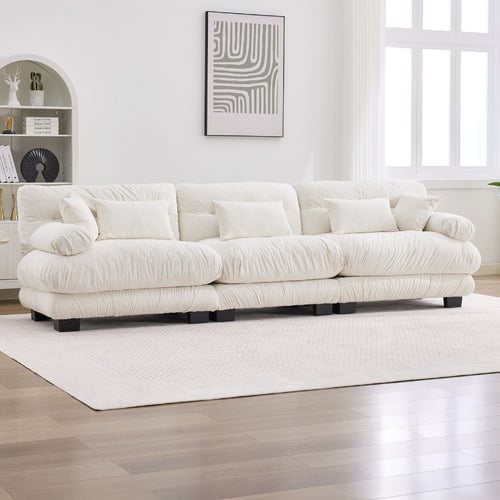 Rizalino Boucle 3 Seater Sofa