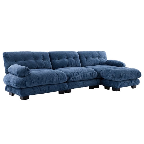 Rizalino Boucle 3 Seater Sofa with Ottoman