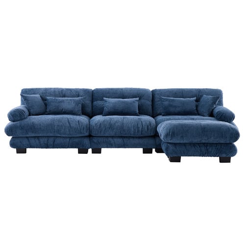 Rizalino Boucle 3 Seater Sofa with Ottoman