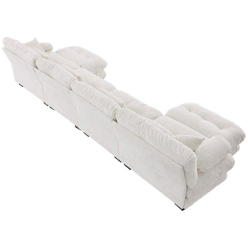 Rizalino Boucle 4 Seater Sofa with Ottoman