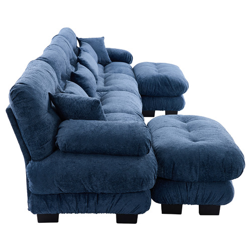 Rizalino Boucle 4 Seater Sofa with Ottoman