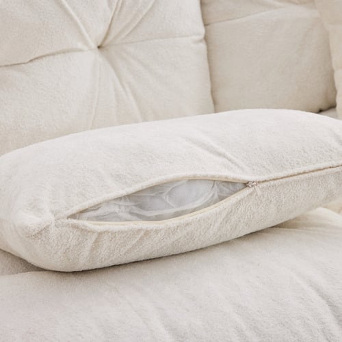 Rizalino Boucle 4 Seater Sofa with Ottoman