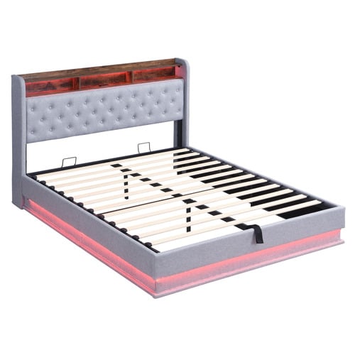 Lawrence Gas Lift Storage Bed with LED