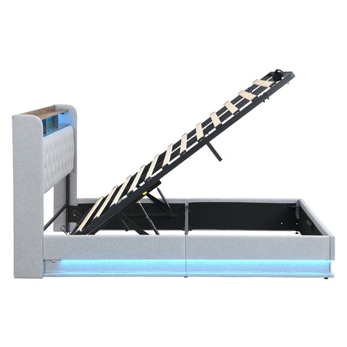 Lawrence Gas Lift Storage Bed with LED