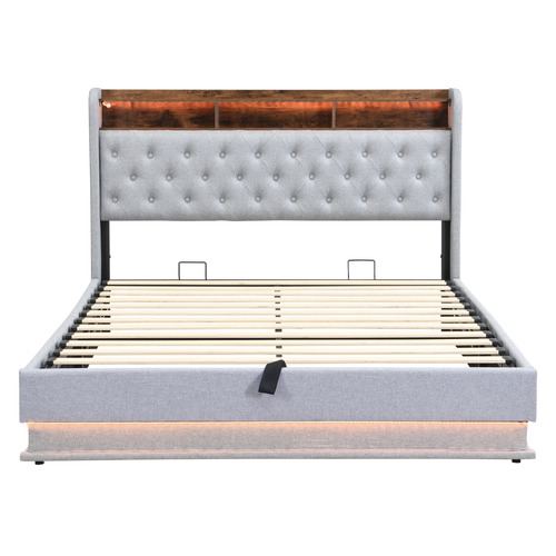 Lawrence Gas Lift Storage Bed with LED
