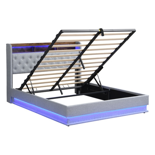 Lawrence Gas Lift Storage Bed with LED