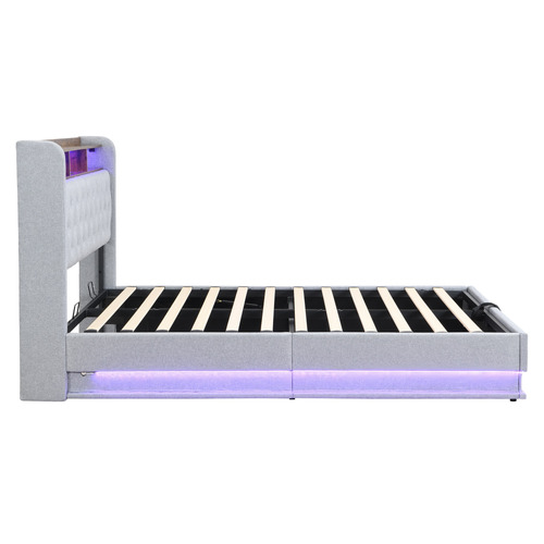 Lawrence Gas Lift Storage Bed with LED