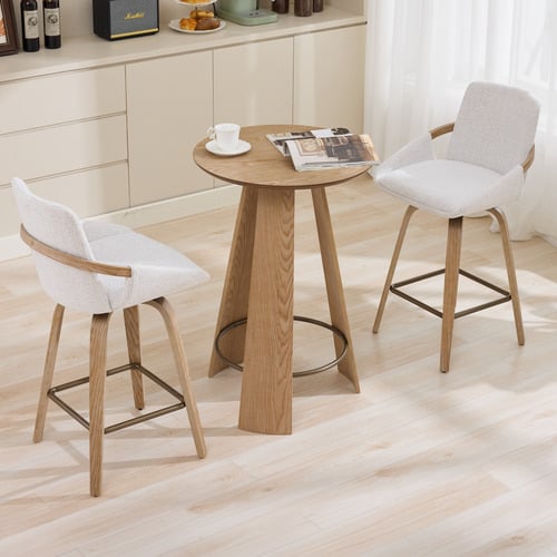 66cm Lucinda Upholstered Swivel Bar Stools