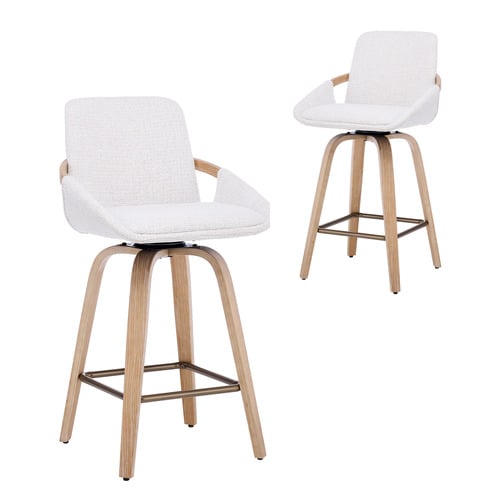 66cm Lucinda Upholstered Swivel Bar Stools