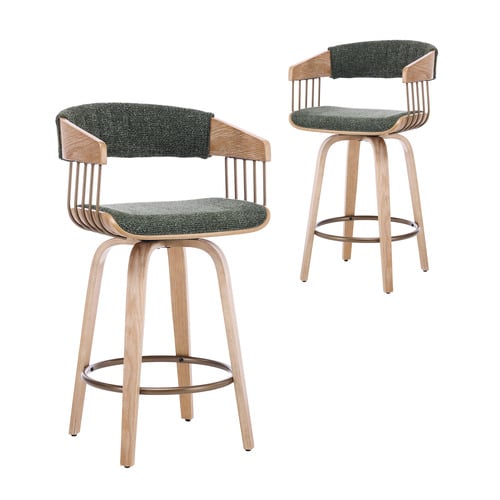 65.5cm Livia Upholstered Swivel Bar Stools