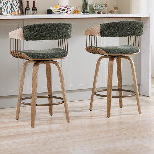 65.5cm Livia Upholstered Swivel Bar Stools