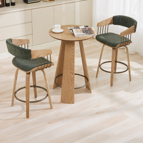 65.5cm Livia Upholstered Swivel Bar Stools