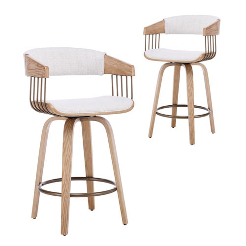 65.5cm Livia Upholstered Swivel Bar Stools
