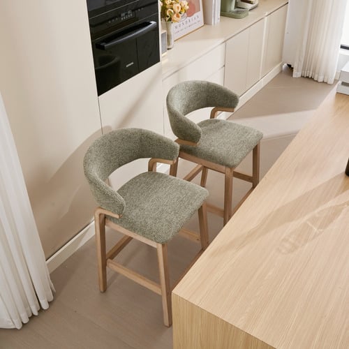 67cm Jade Upholstered Bar Stools