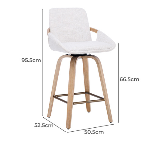 66cm Lucinda Linen-Look Swivel Bar Stools