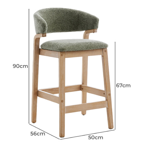 67cm Jade Chenille Bar Stools