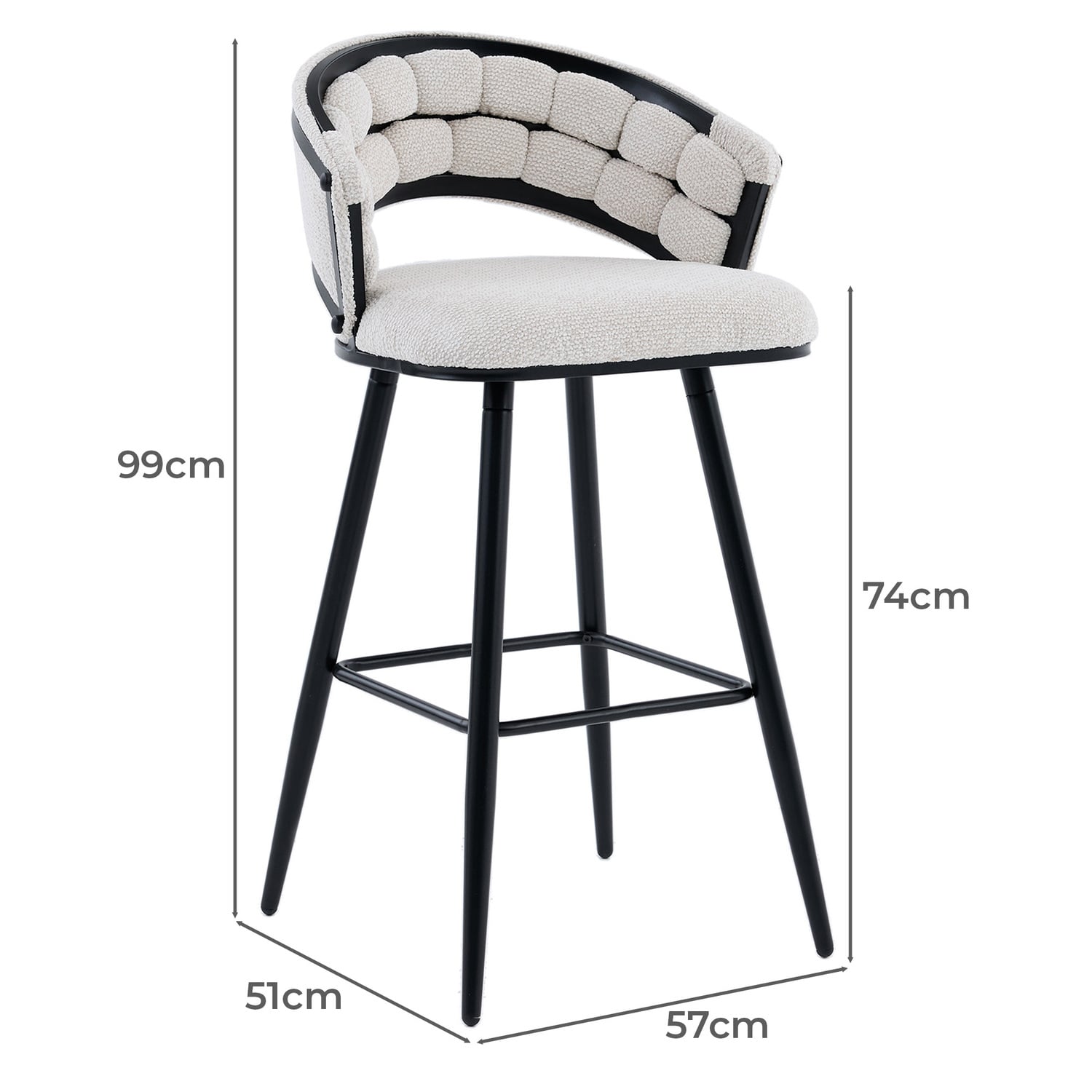 74cm Dashiell Upholstered Bar Stools