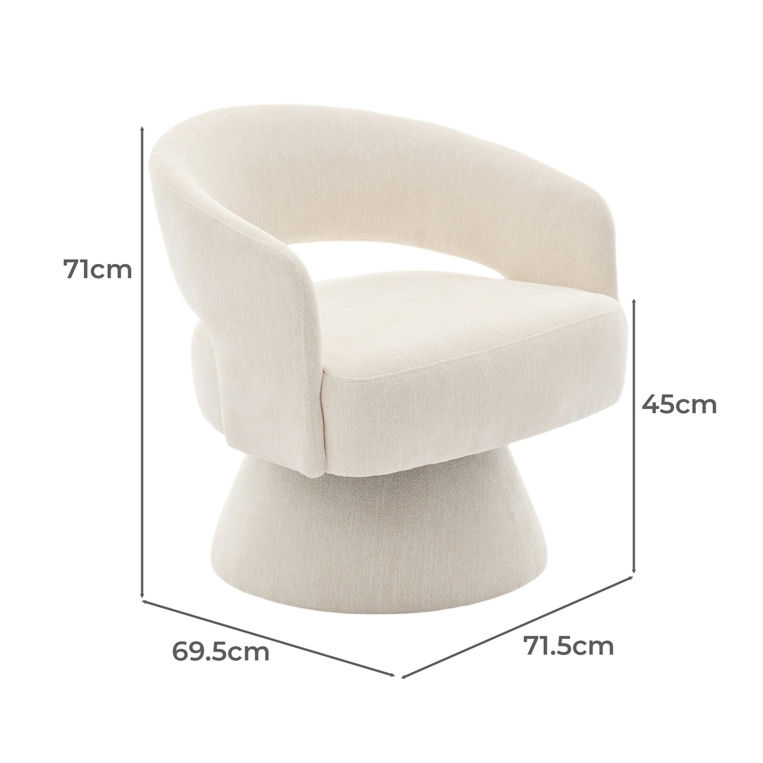 Nylah Chenille Swivel Armchair