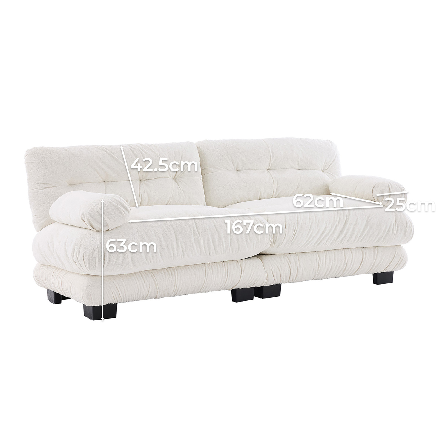 Rizalino 3 Seater Chenille Modular Sofa
