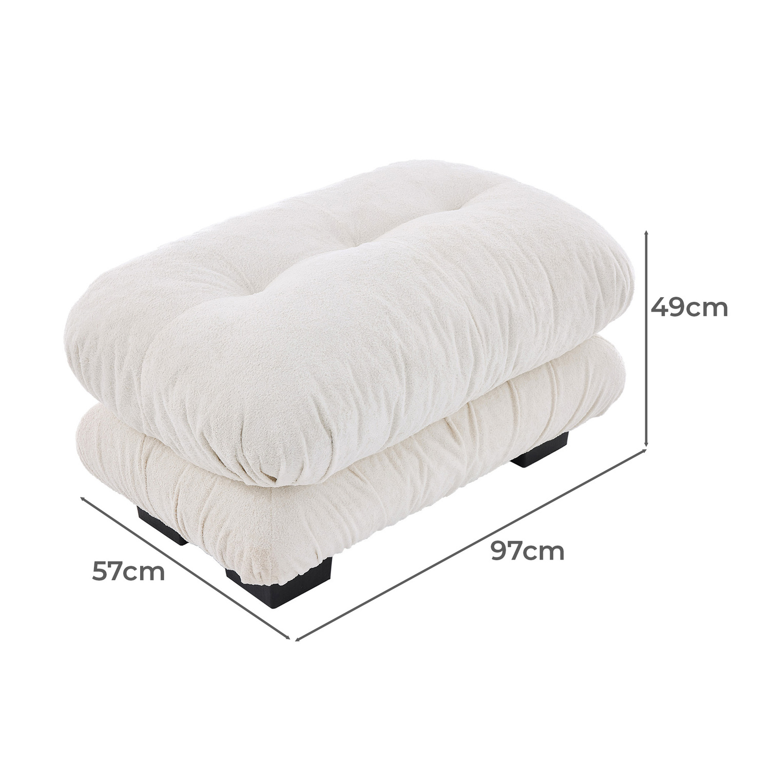 Rizalino 4 Seater Modular Sofa & Ottoman Set