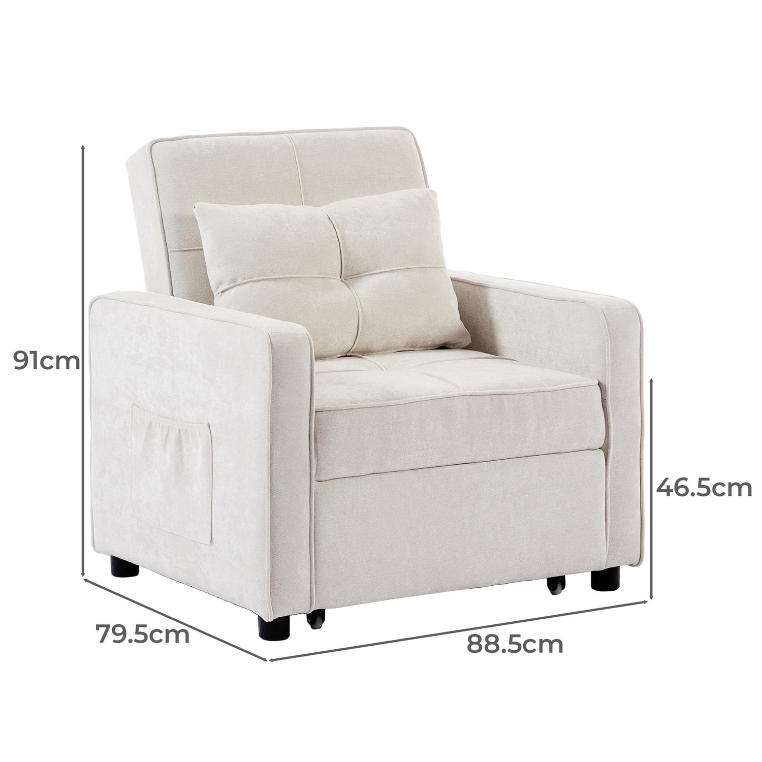 Iya Single Chenille Sofa Bed