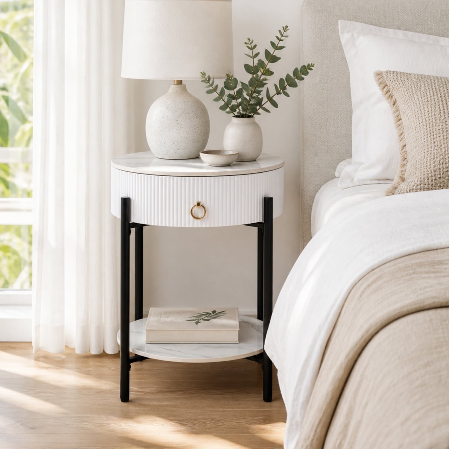Blanca Sintered Stone Bedside Table