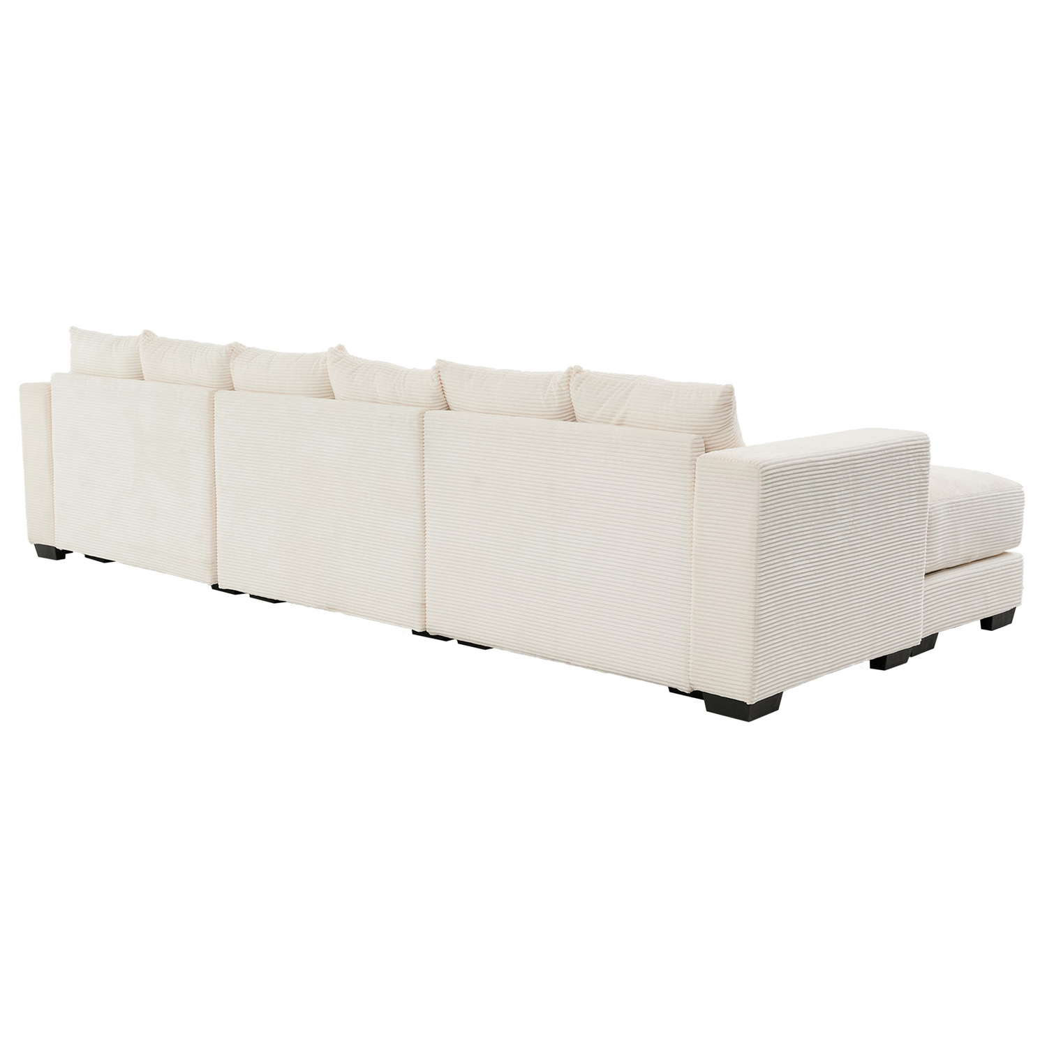 Winona 4 Seater Corduroy Modular Sofa & Ottoman Set