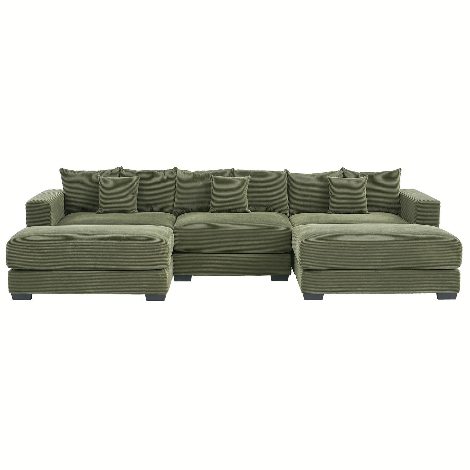 Winona 4 Seater Corduroy Modular Sofa & Ottoman Set