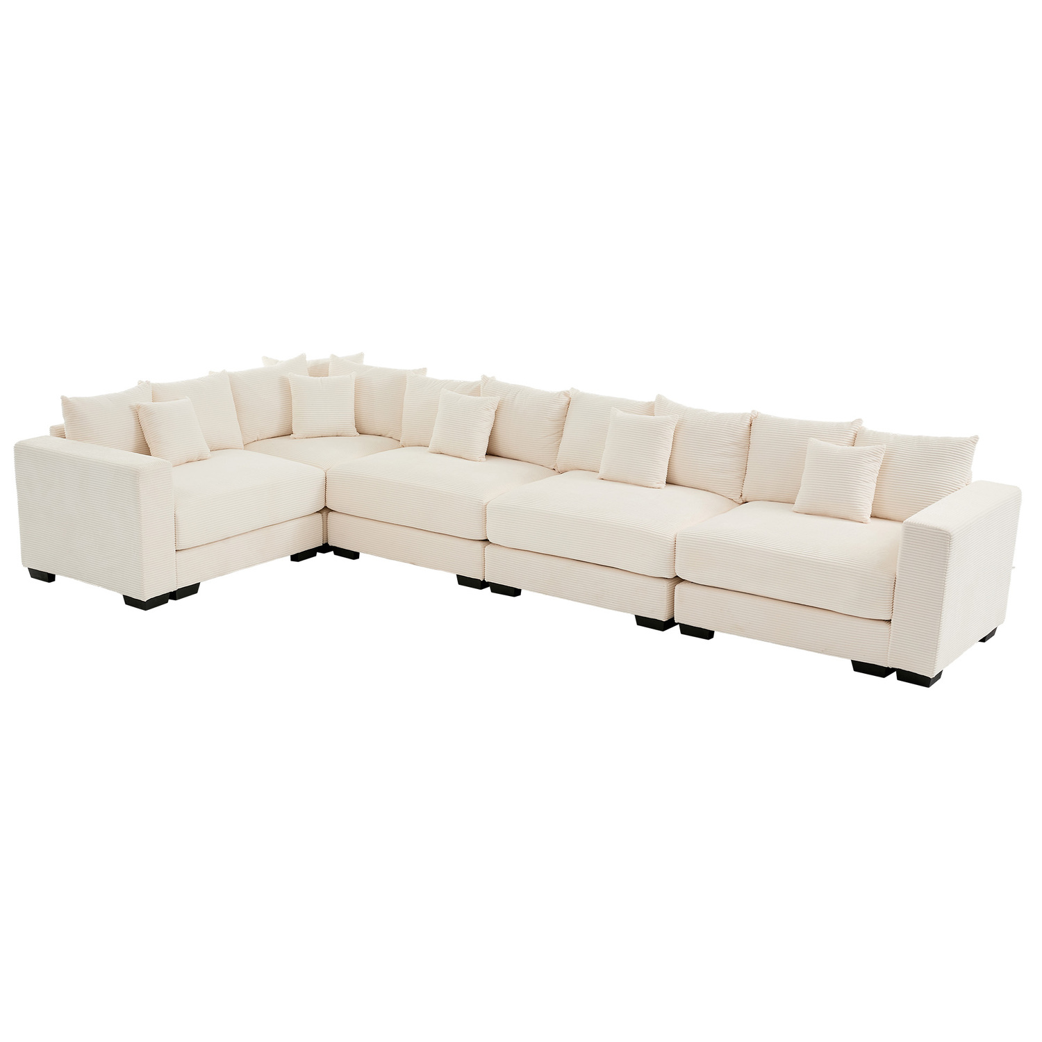Winona 5 Seater Corduroy Modular Sofa