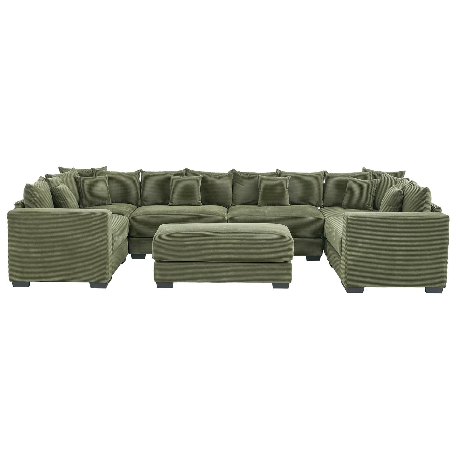 Winona 5 Seater Corduroy Modular Sofa & Ottoman Set