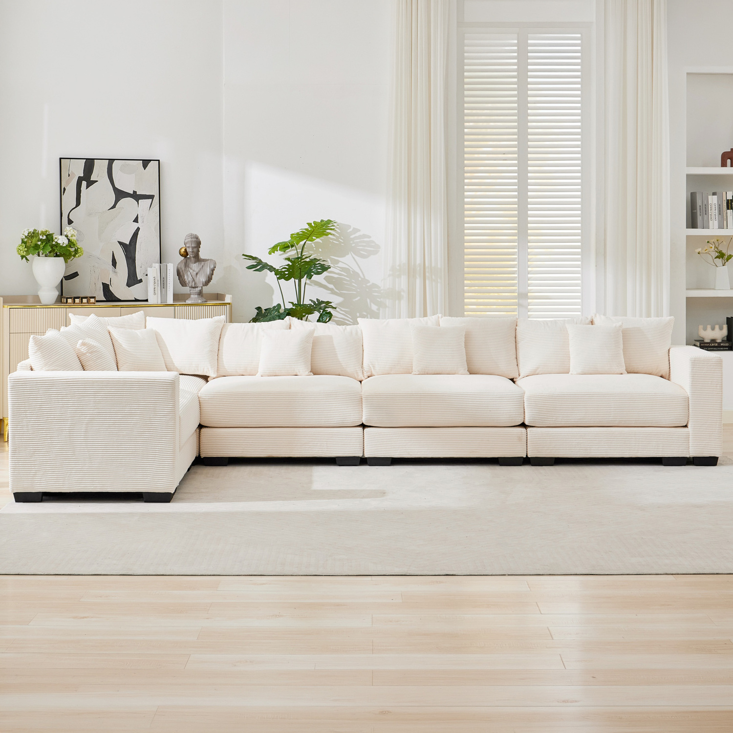Winona 5 Seater Corduroy Modular Sofa