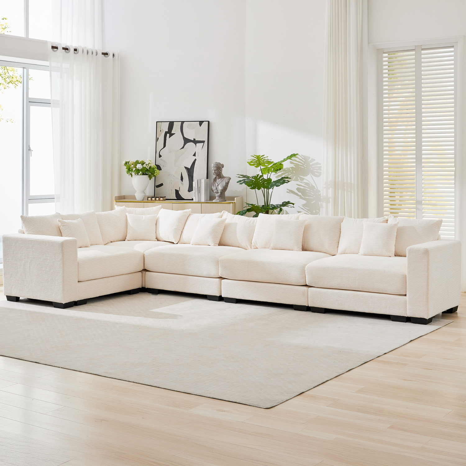 Winona 5 Seater Corduroy Modular Sofa