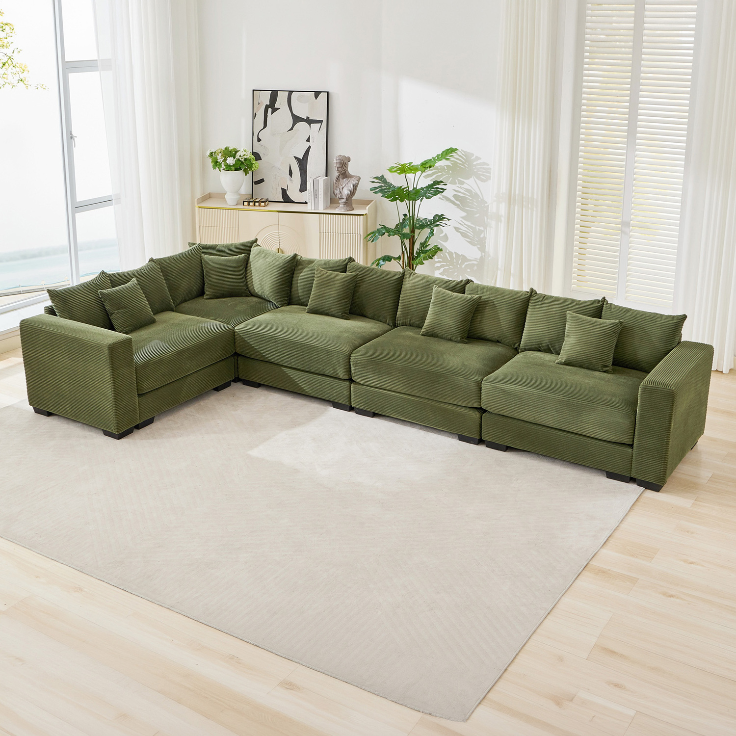 Winona 5 Seater Corduroy Modular Sofa