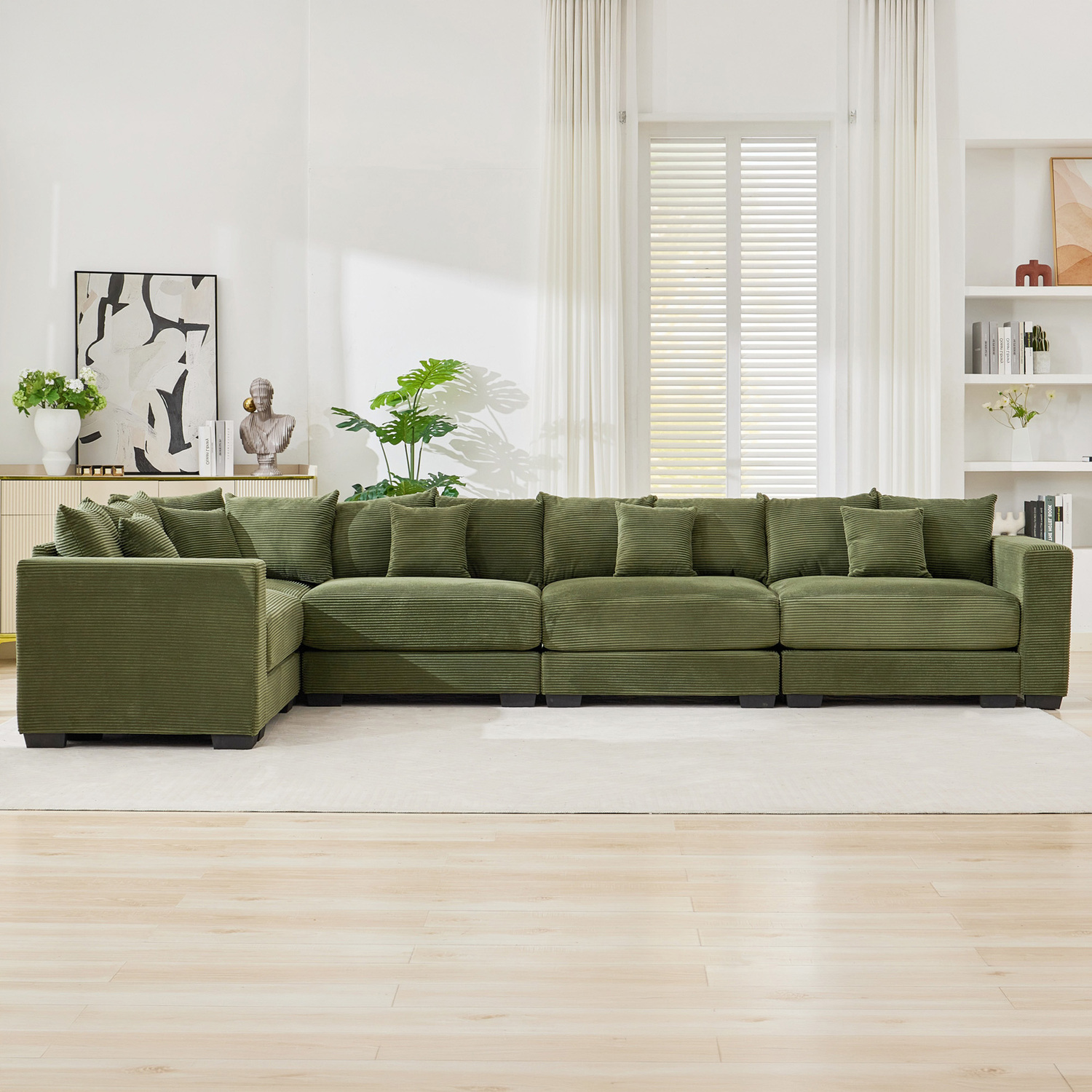 Winona 5 Seater Corduroy Modular Sofa