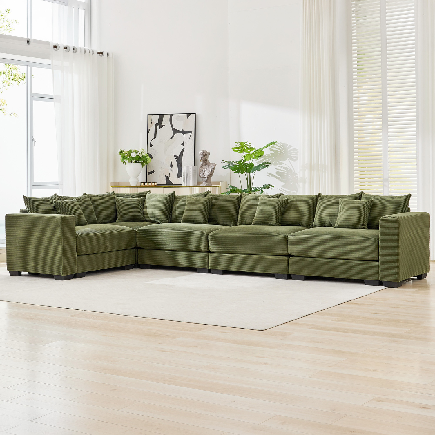 Winona 5 Seater Corduroy Modular Sofa