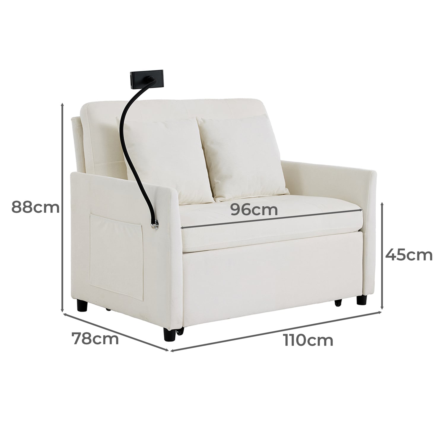 Seymour 2 Seater Single Sofa Bed