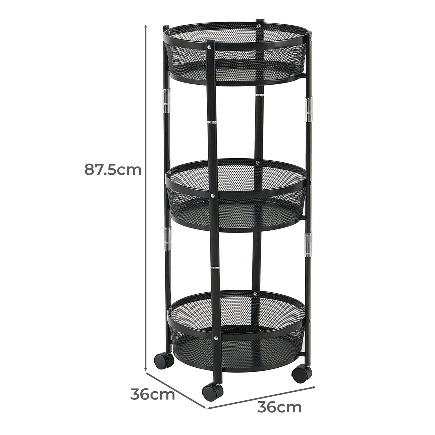 Claremont 3 Tier Foldable Storage Trolley