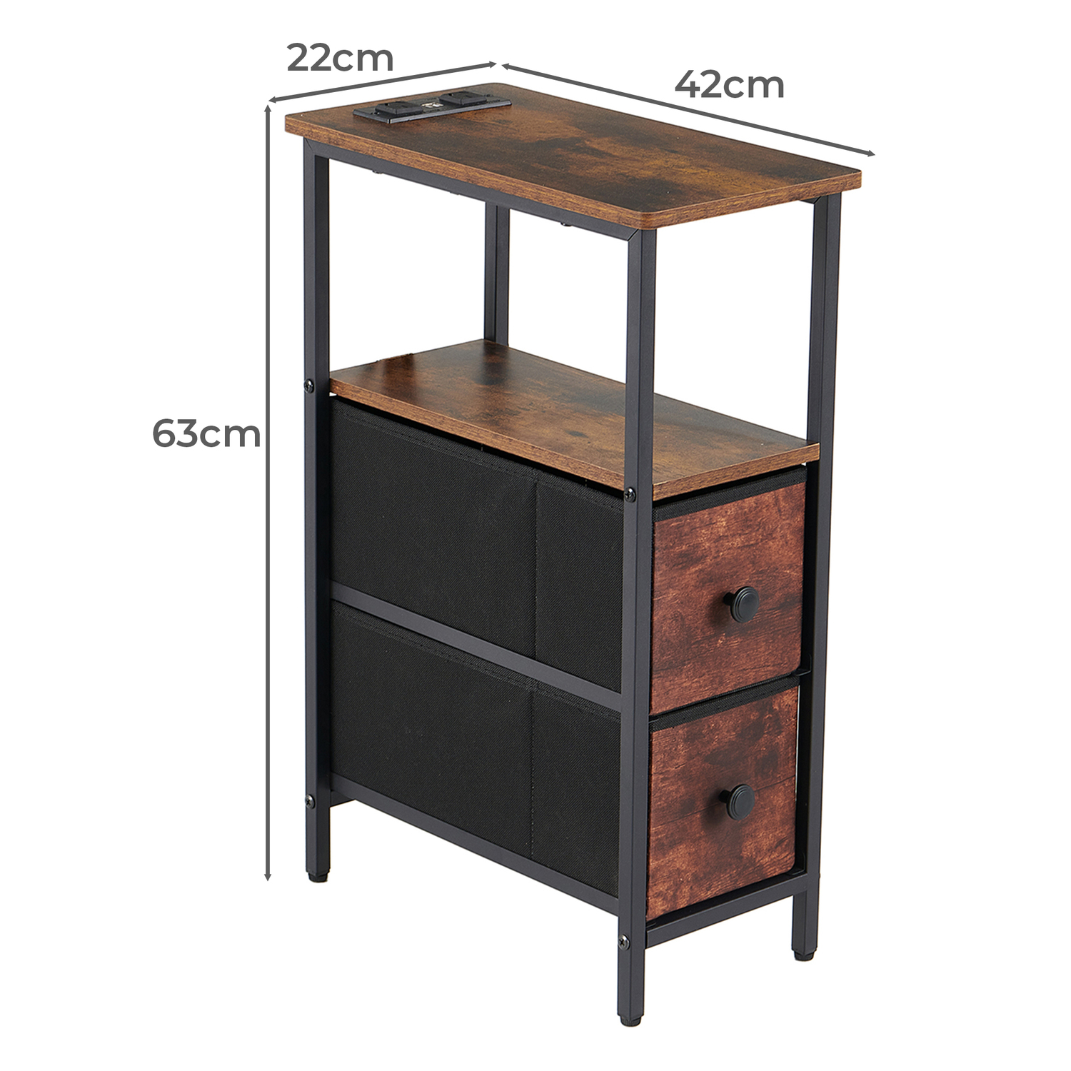 Vista End Table with Charging Station