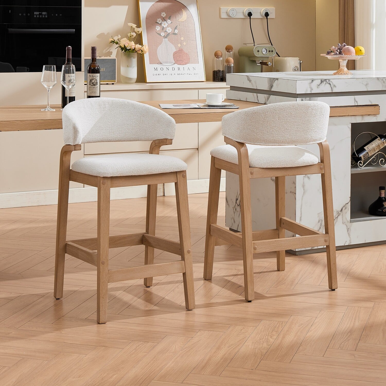 67cm Jade Chenille Bar Stools
