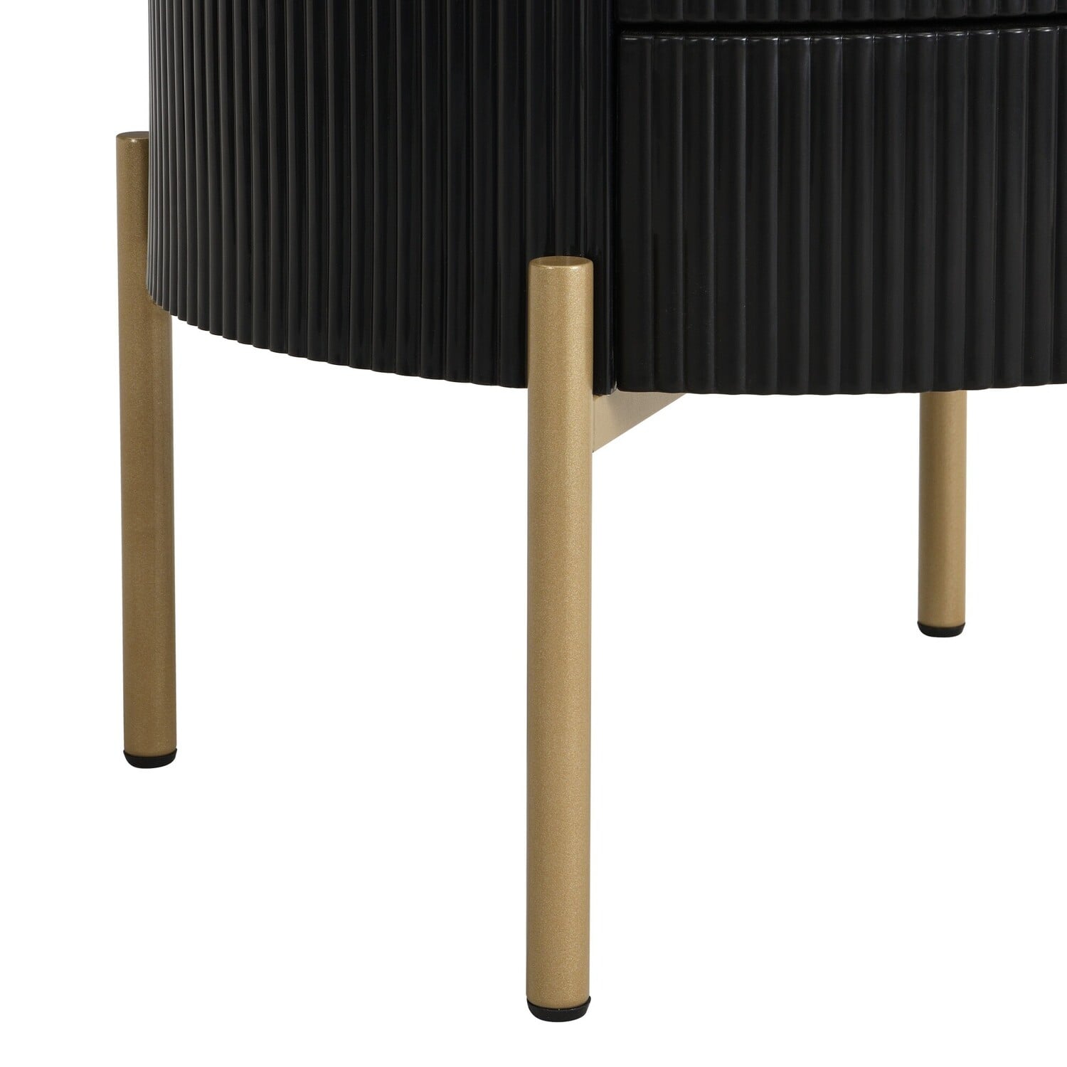 Lulu 2 Drawers Marble-Look Bedside Table
