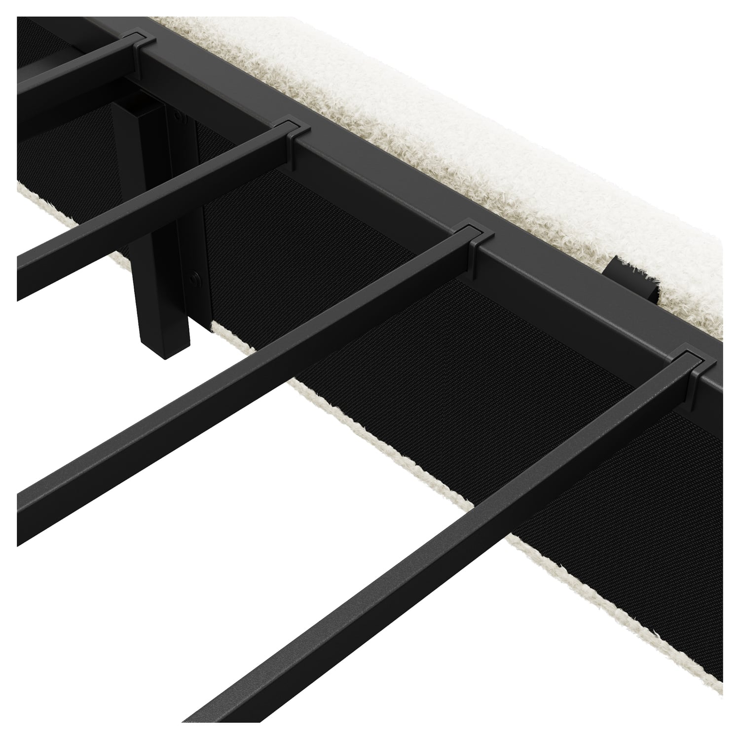 Lotus Boucle Gas Lift Bed Frame with Charging Station