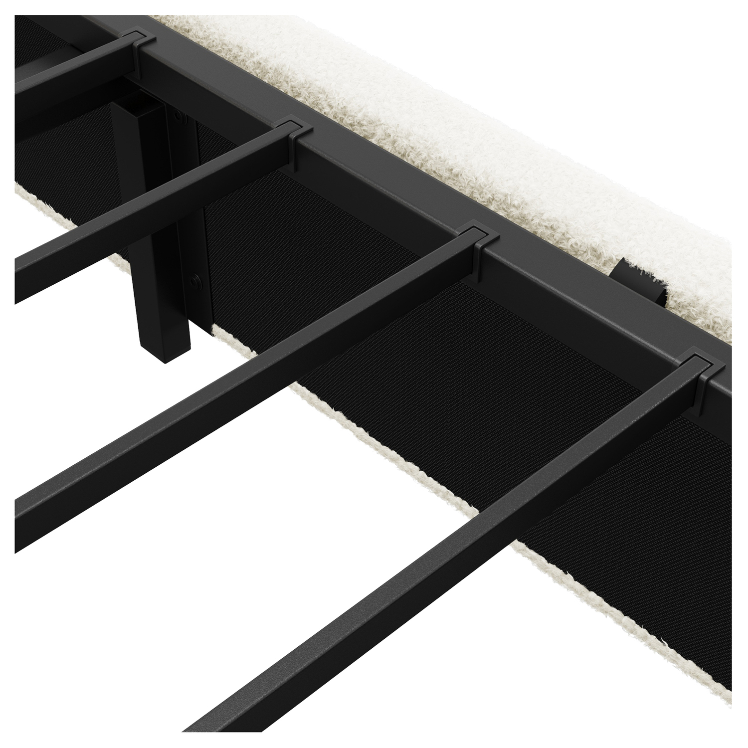 Lotus Boucle Gas Lift Bed Frame with Charging Station