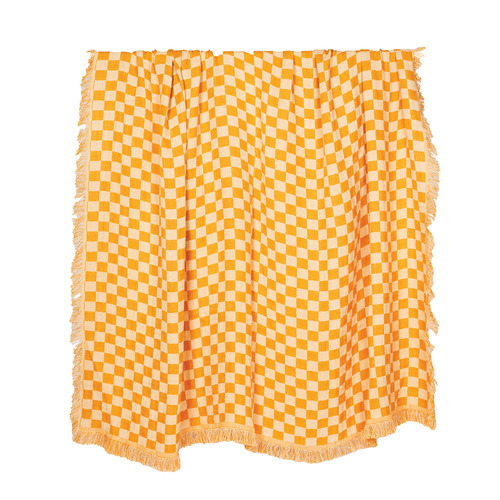 Checkered Linen Blanket Temple & ster